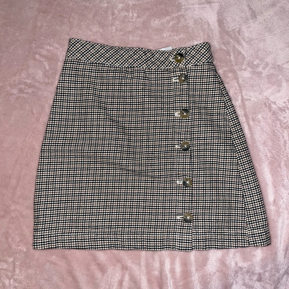Gingham Print Mini-Skirt